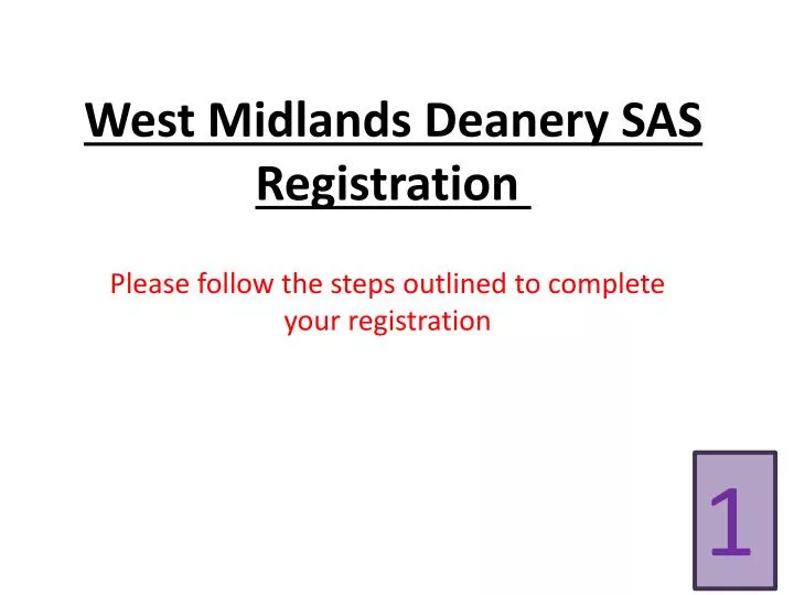 west midlands deanery sas registration