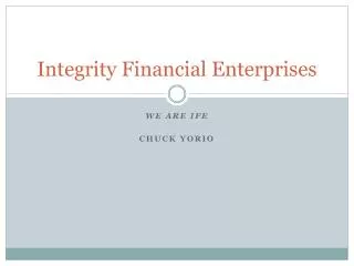 Integrity Financial Enterprises