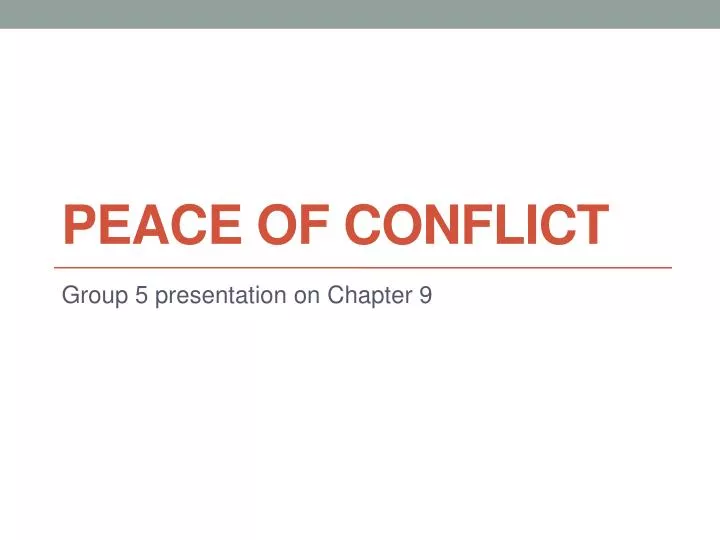 peace of conflict
