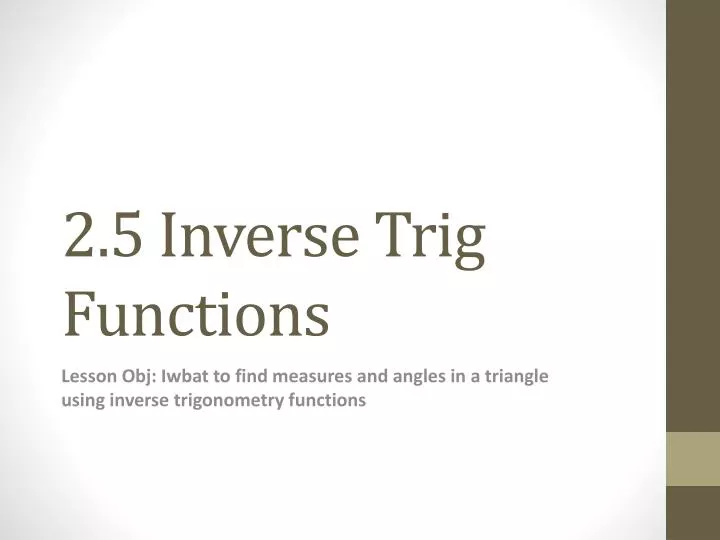 2 5 inverse trig functions