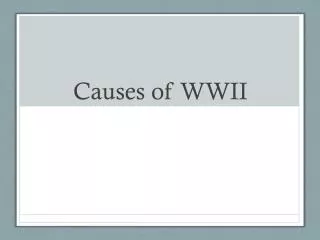 Causes of WWII