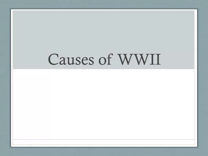 causes of wwii