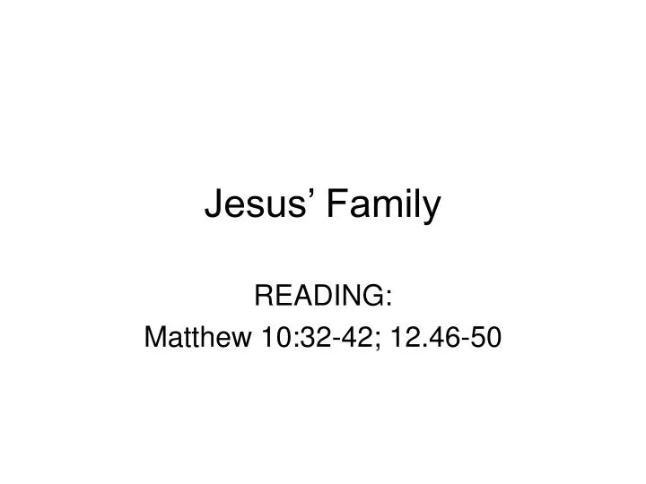 jesus family