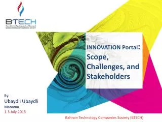 INNOVATION Portal : Scope, Challenges, and Stakeholders