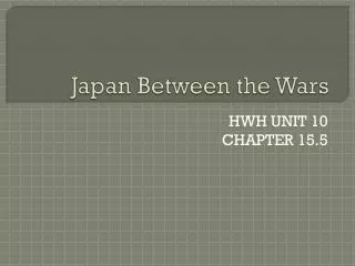 Japan Between the Wars