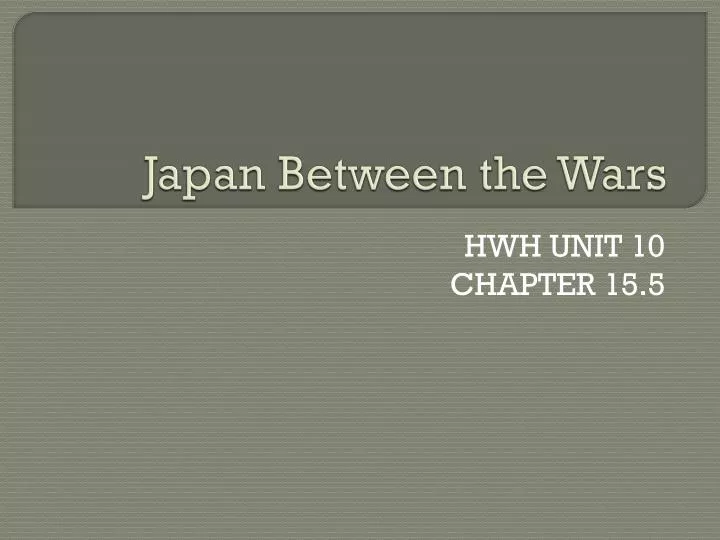 japan between the wars