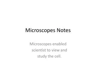 Microscopes Notes