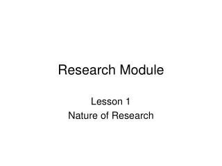 Research Module