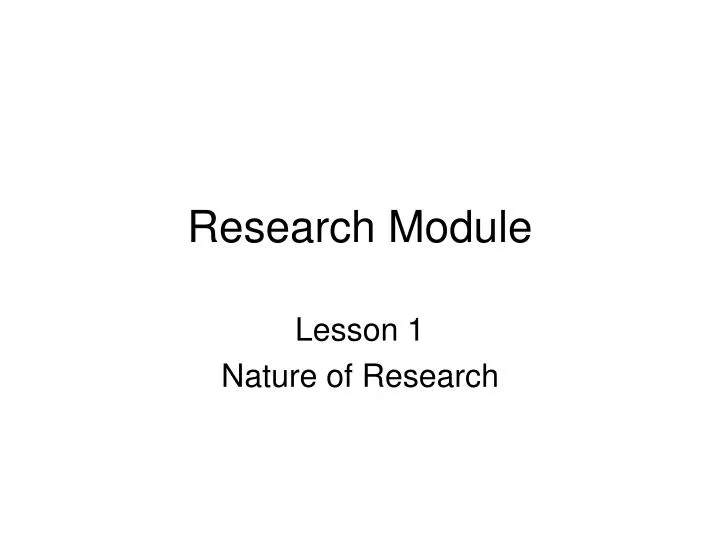 research module