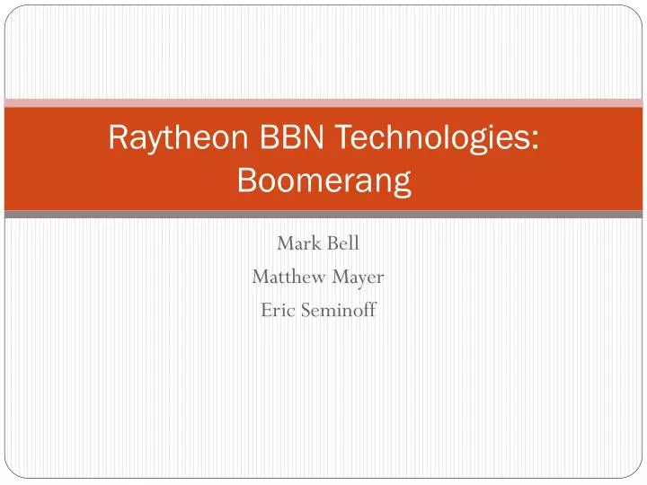 raytheon bbn technologies boomerang