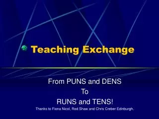 Teaching Exchange