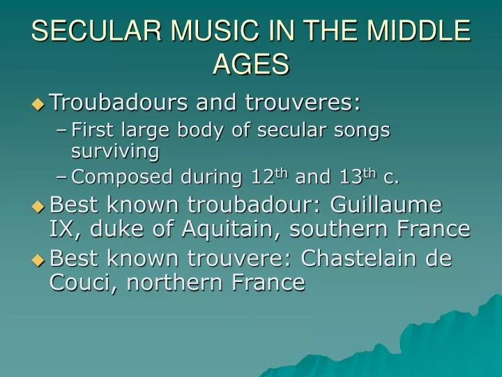 secular music in the middle ages