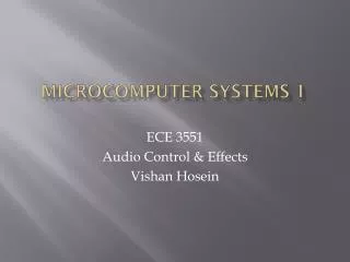 Microcomputer Systems 1