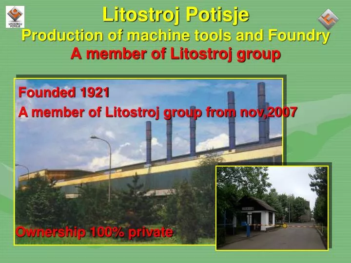 litostroj potisje production of machine tools and foundry a member of litostroj group