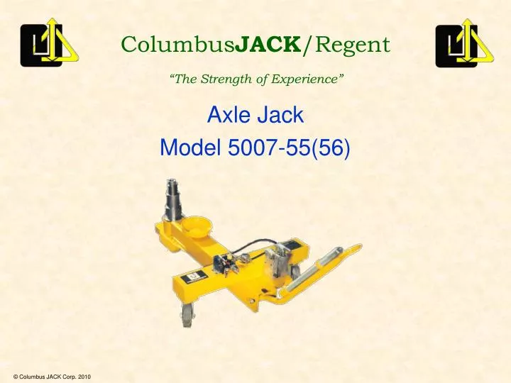 axle jack model 5007 55 56