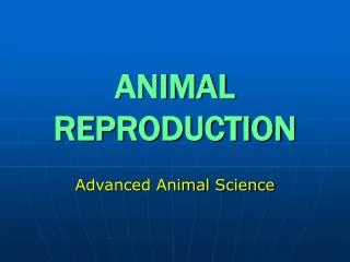 ANIMAL REPRODUCTION