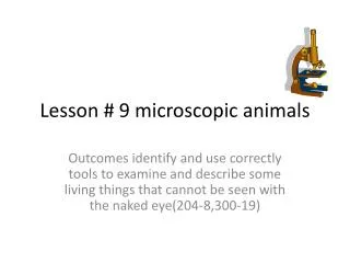 Lesson # 9 microscopic animals