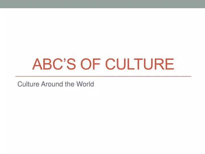abc s of culture