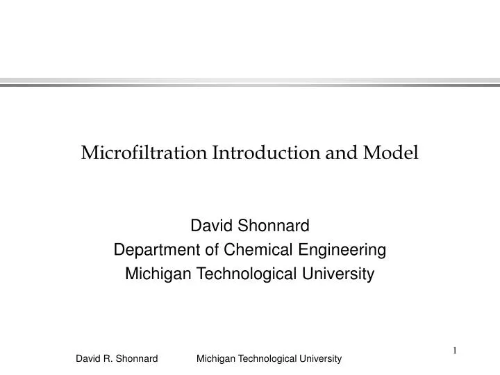 microfiltration introduction and model