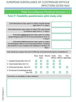 Form F: Feasibility questionnaire (pilot study only)