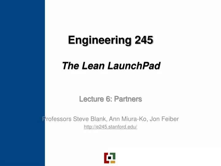engineering 245 the lean launchpad