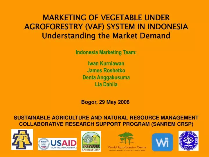 marketing of vegetable under agroforestry vaf system in indonesia understanding the market demand