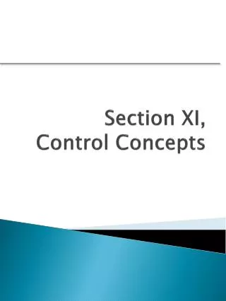 Section XI, Control Concepts