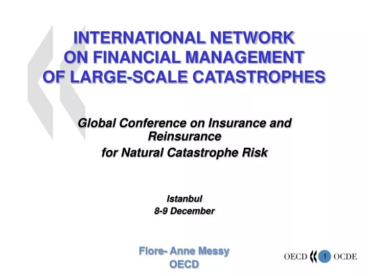 international network on financial management of large scale catastrophes