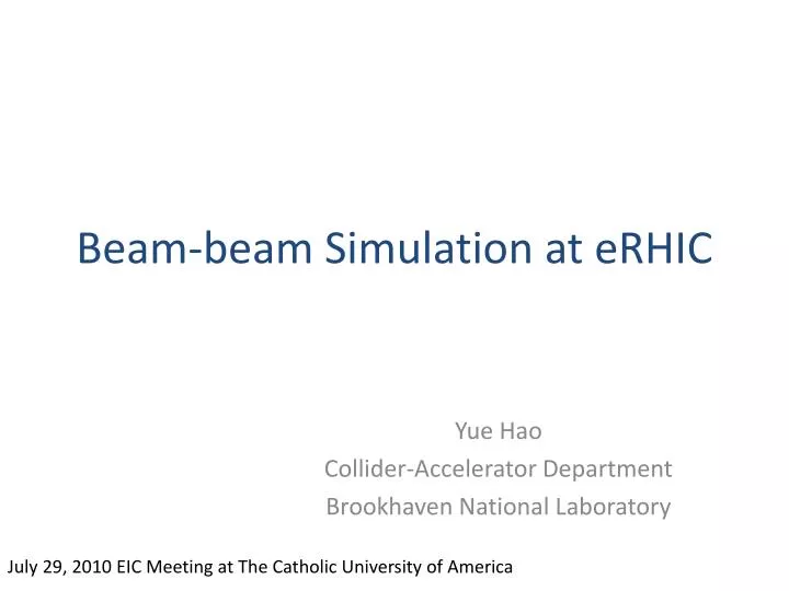 beam beam simulation at erhic