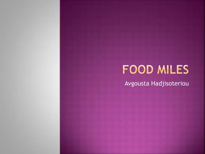 food miles