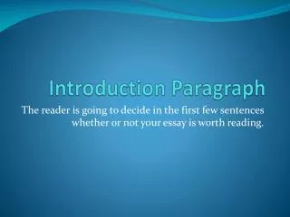 Introduction Paragraph