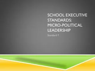 School Executive Standards: Micro-political Leadership