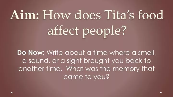 aim how does tita s food affect people