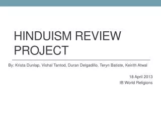 Hinduism Review Project