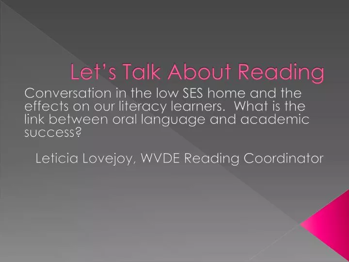 let s talk about reading
