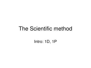 The Scientific method
