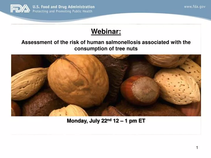 webinar assessment of the risk of human salmonellosis associated with the consumption of tree nuts