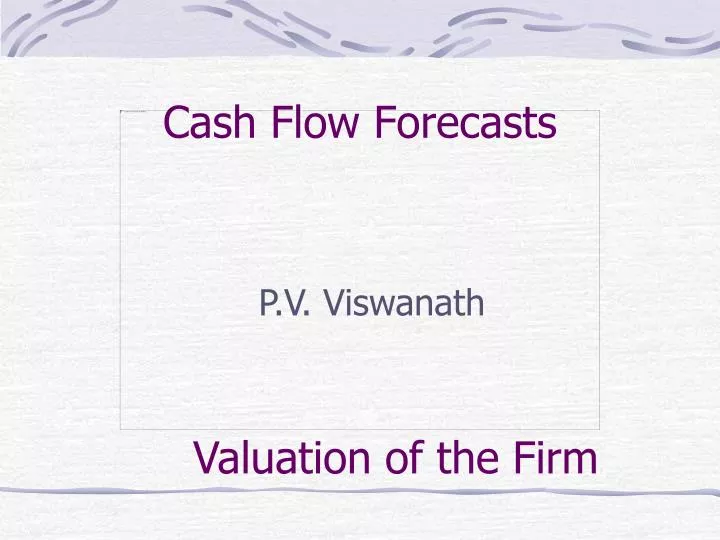 cash flow forecasts