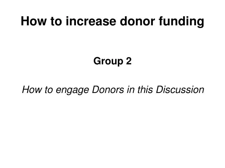how to increase donor funding