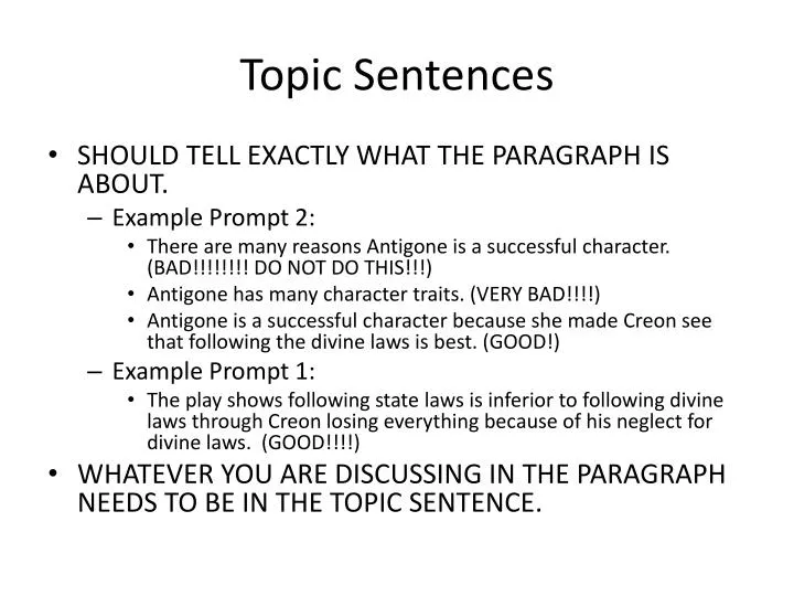 Ppt Topic Sentences Powerpoint Presentation Free Download Id2684821 8004