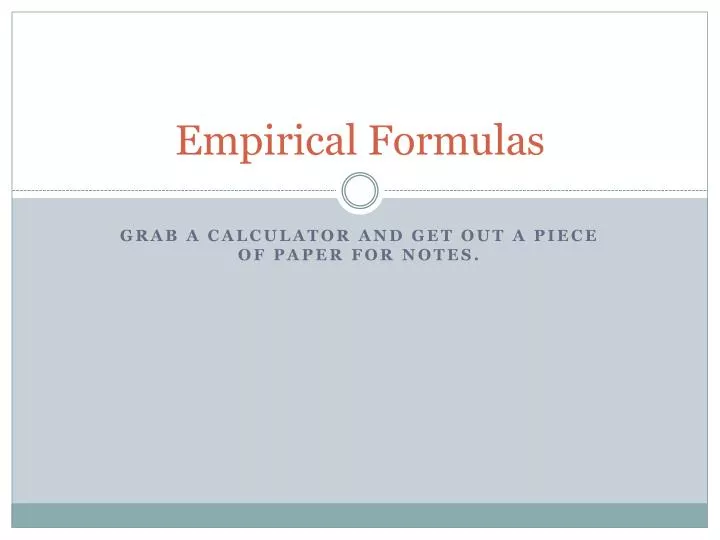 empirical formulas