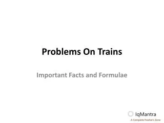 Problems On Trains