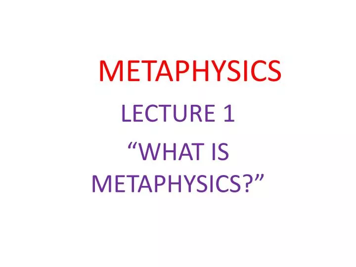 metaphysics