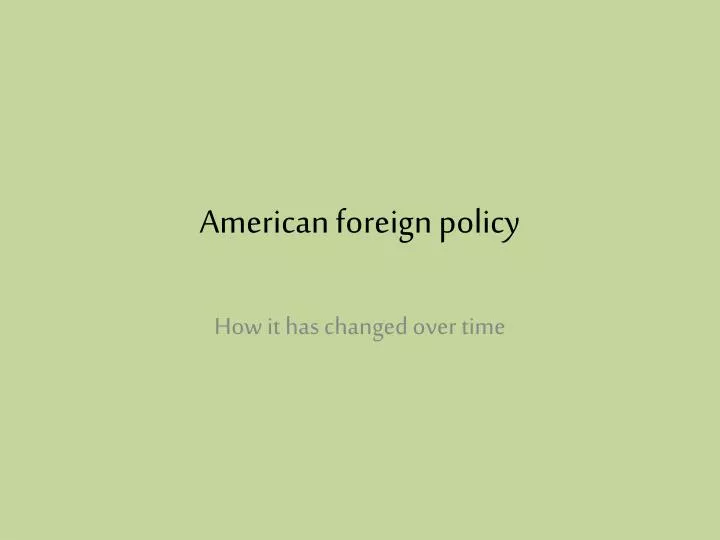 american foreign policy