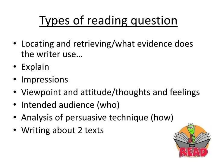types of reading question