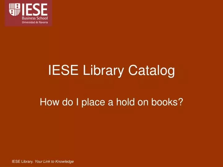 iese library catalog