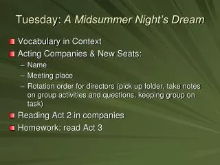 tuesday a midsummer night s dream