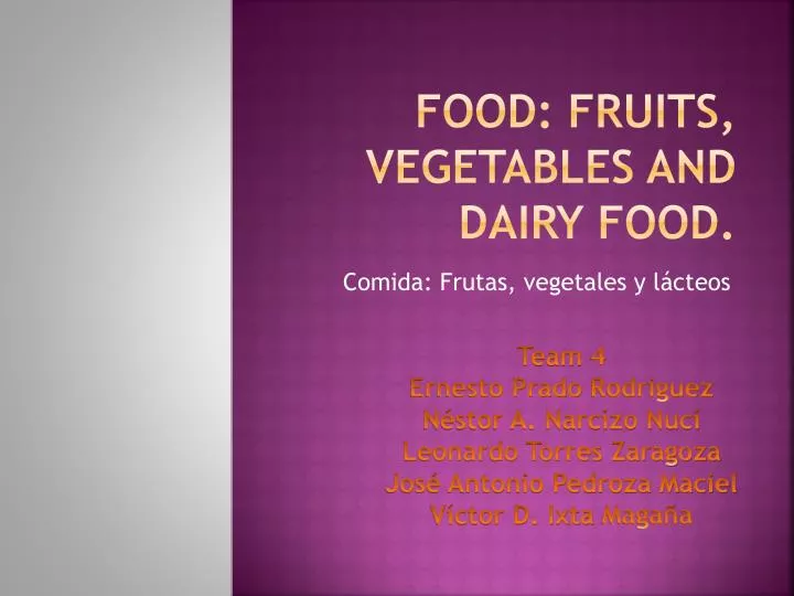 food fruits vegetables and dairy food