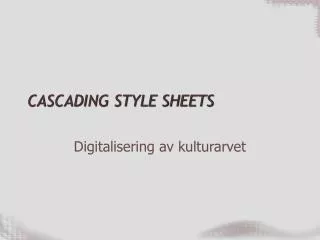 cascading style sheets