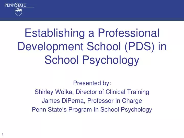 establishing a professional development school pds in school psychology